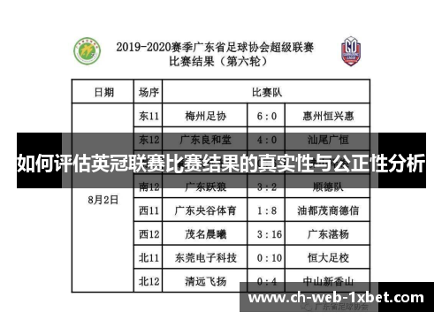 如何评估英冠联赛比赛结果的真实性与公正性分析
